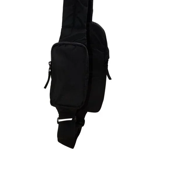 Adidas Unisex Black Nylon Multiple Zippered Adjustable Strap Sling Backpack - Picture 3 of 16